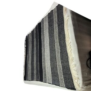 Klippan Lambs wool Black and White Striped Blanket